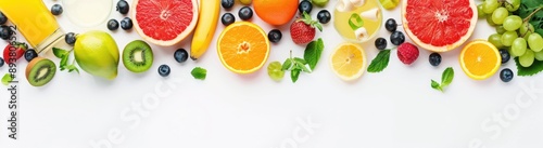 Fresh Fruits and Juices: A Vibrant Display