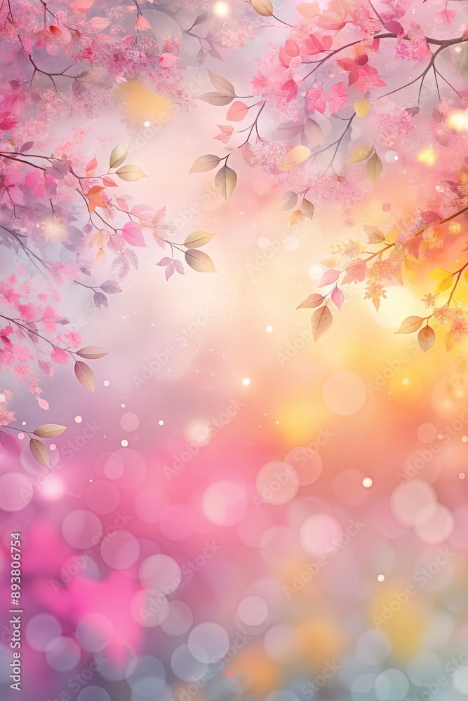 Soft pink background with delicate bokeh and flowers. Soft pink background with delicate bokeh and flowers.