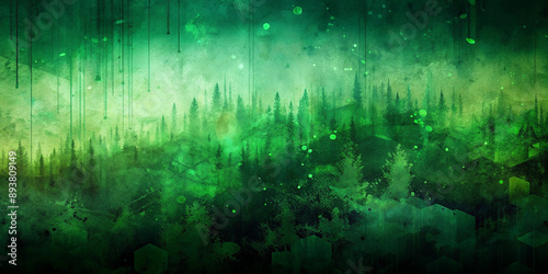 Green Abstract Grunge Texture Panoramic Background