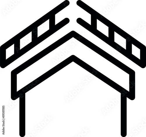 Simple line icon of a closed barrier gate, representing restricted access and security