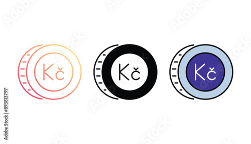 Koruna icon design with white background stock illustration