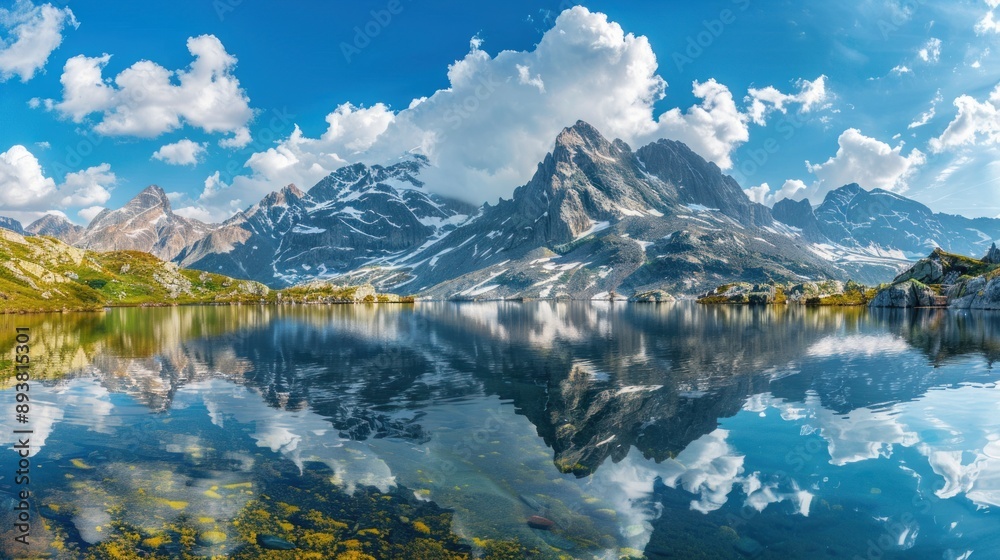 Majestic Mountain Reflections in a Tranquil Lake Majestic Mountain Reflections in a Tranquil Lake