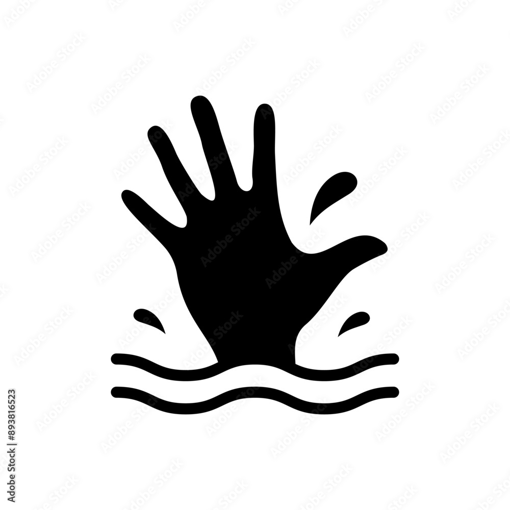 Obraz premium Drowning icon vector illustration design