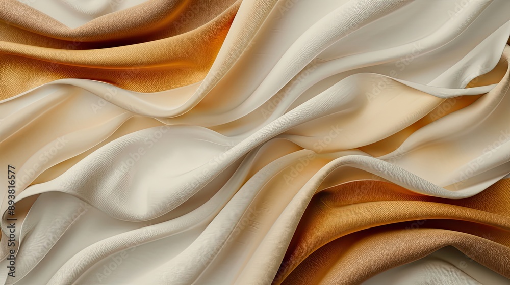 Fototapeta premium Abstract 3D fabric patterns in warm earthy tones, forming a natural background