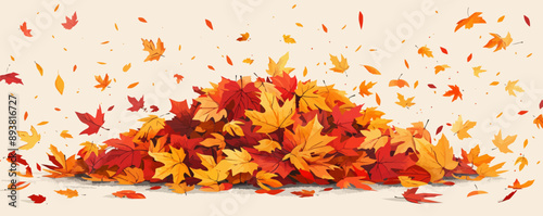 A pile of autumn leaves ready to be jumped in. Vector flat minimalistic isolated illustration.
