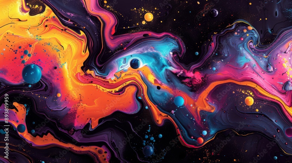 Abstract Swirling Colors in a Dark Background Abstract Swirling Colors in a Dark Background