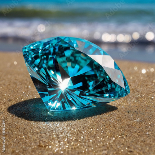 diamond on the beach Generated by Ai 