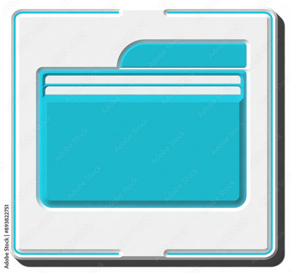 Blue folder with shadow on isolated background. 3D rendering illustration Blue folder with shadow on isolated background. 3D rendering illustration