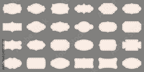 Vintage label set. Flat patches set. Vector illustration.