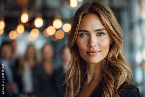 Wallpaper Mural Confident businesswoman in an office setting. Ideal for showcasing leadership, professional success, and corporate identity. Perfect for business marketing and editorial content Torontodigital.ca