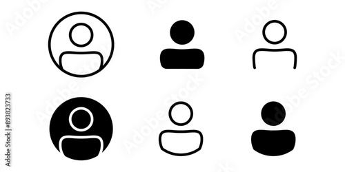 Profile icon set. User icon set.