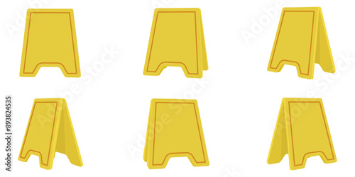 Wet floor banner. Wet floor set. Cleaning banner.