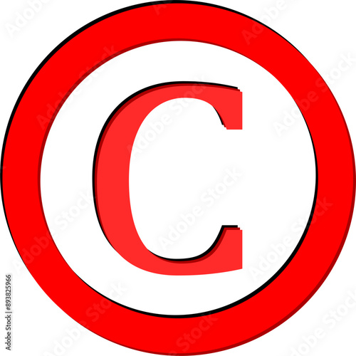 Copyright sign vector image or clipart for business or reserved rights