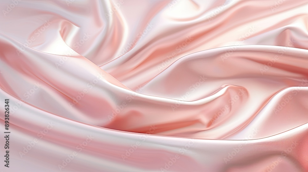 Fototapeta premium Abstract 3D fabric folds with a soft glow, creating an elegant background