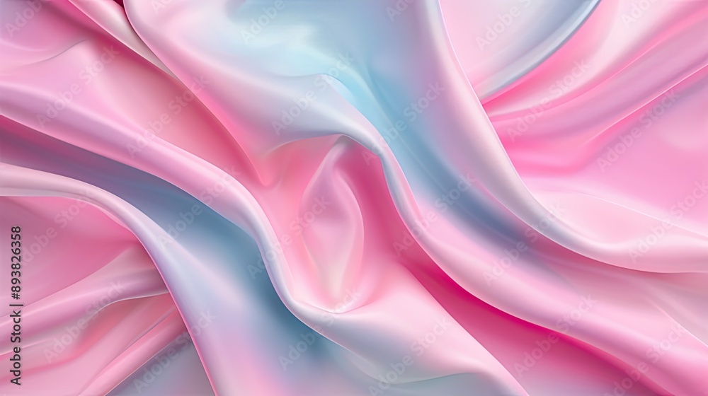 Obraz premium Abstract 3D fabric folds with a soft glow, creating an elegant background