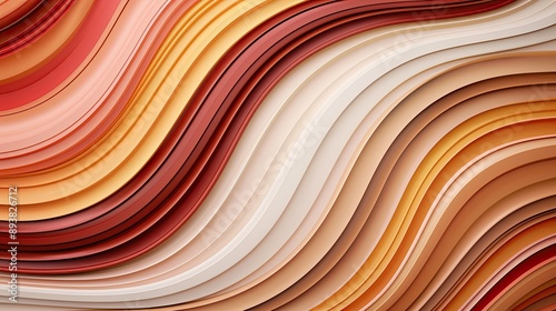 Swirling lines with autumn colors, creating a modern abstract fall background