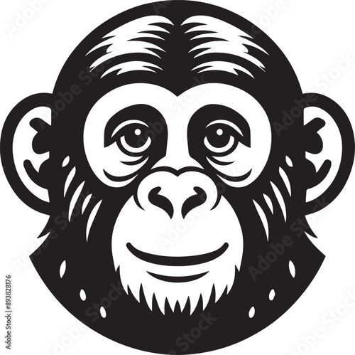 Bonobo icon isolated on a white background. Bonobo logo illustration. photo