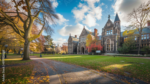 University campus with historic buildings