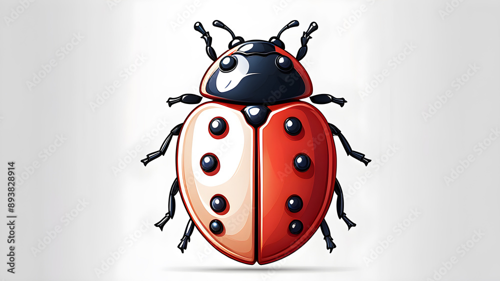 Delicate ladybug logo design on white background. Generative AI Delicate ladybug logo design on white background. Generative AI
