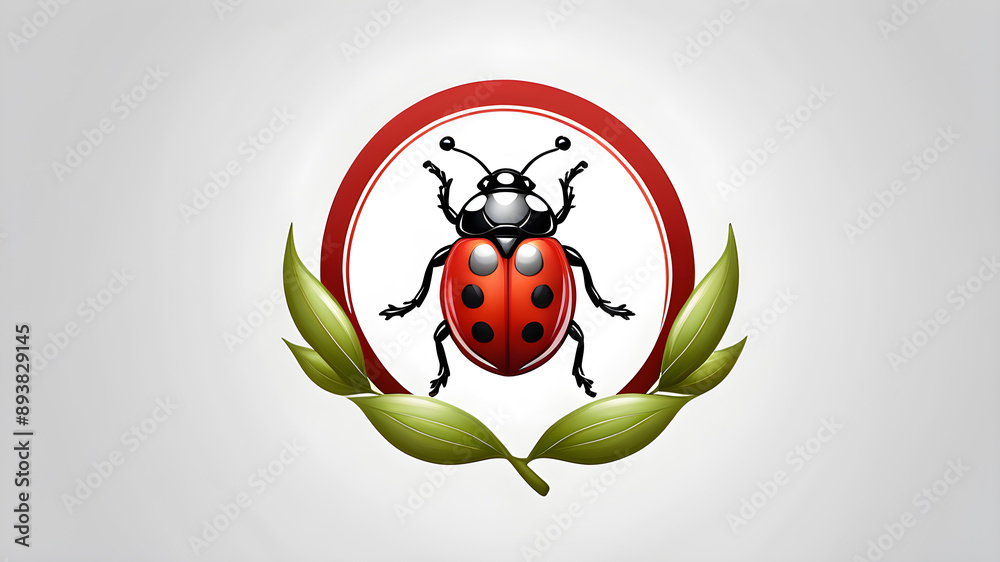 Obraz premium Delicate ladybug logo design on white background. Generative AI