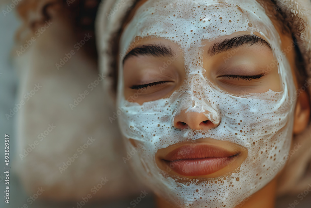 Woman with Eyes Closed and White Facial Mask for Skincare and Relaxation
Woman with Eyes Closed and White Facial Mask for Skincare and Relaxation
