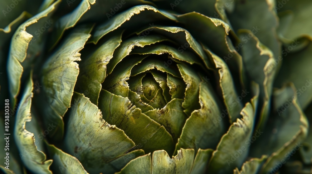 Fresh artichoke, showing its intricate layers and texture Fresh artichoke, showing its intricate layers and texture