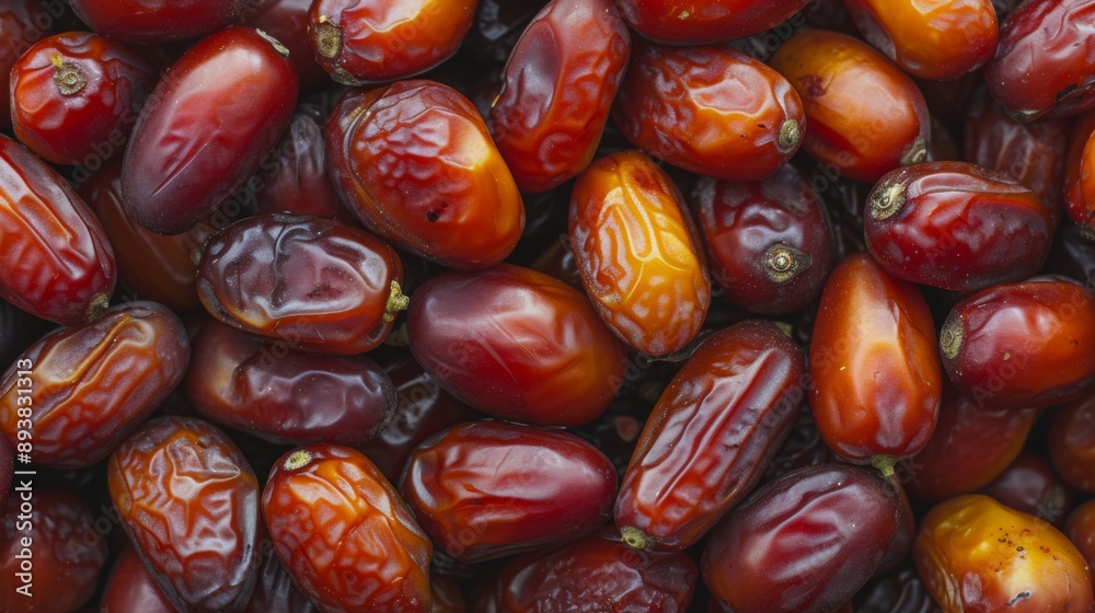 An extreme close-up of date fruits An extreme close-up of date fruits