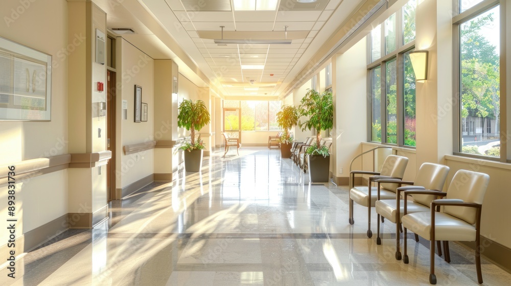 Hospital Hallway with Natural Light Hospital Hallway with Natural Light