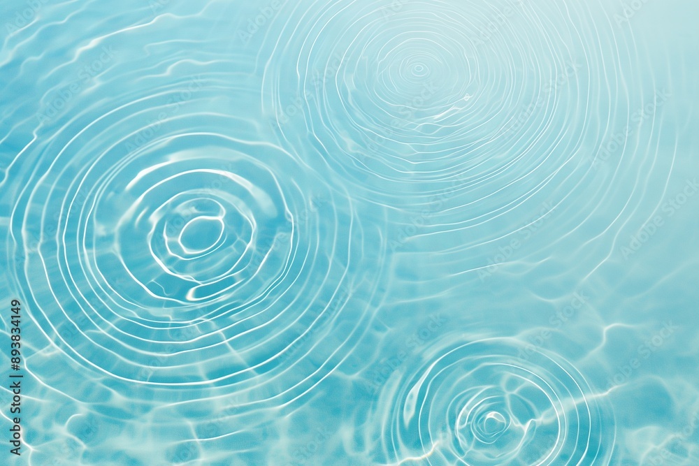 Blue water texture, mint blue water surface with rings and ripples Blue water texture, mint blue water surface with rings and ripples