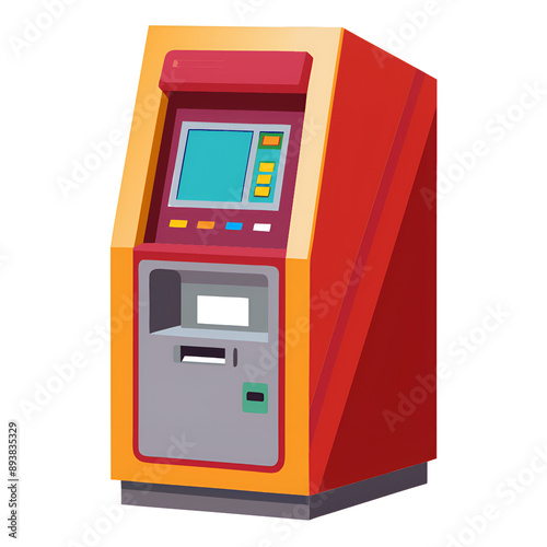 atm icon in cartoon style isolated vector illustration for web and mobile design