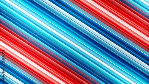 Vibrant, gradient-colored diagonal stripes seamlessly blend from blue to white to red, creating a stunning, abstract, modern visual effect backdrop.