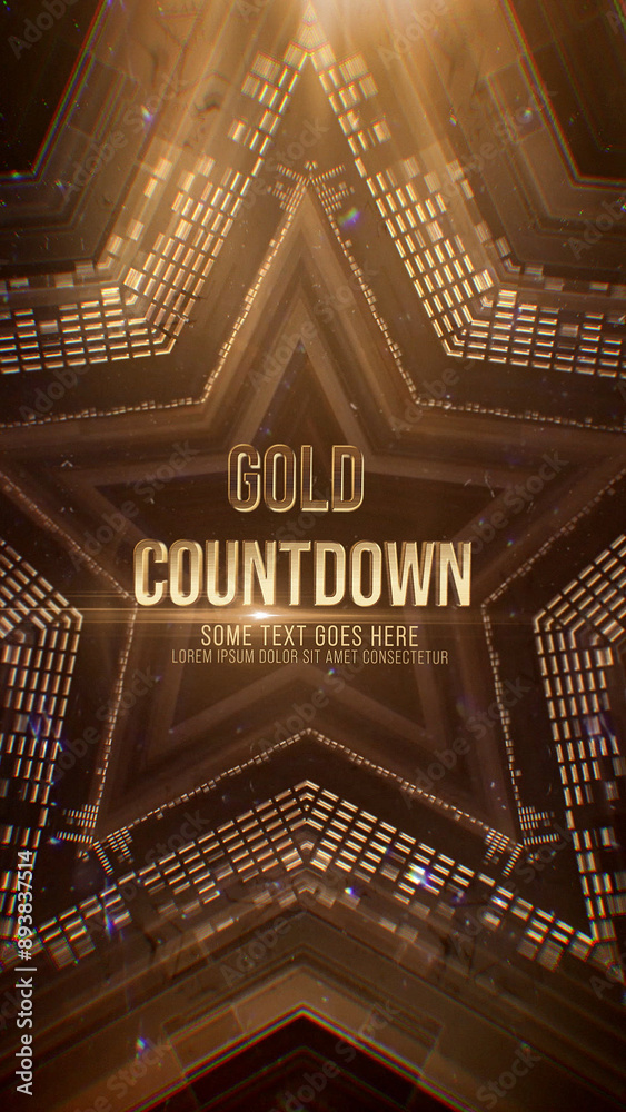 Gold Countdown. Vertical Stories Opener for Social Media. Stock ...