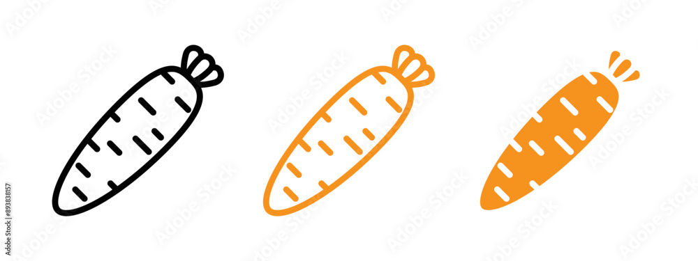 carrot icon flat editable icon mark set. carrot icon flat editable icon mark set.