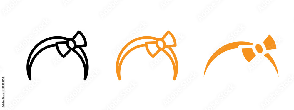 Hair Band icon flat editable icon mark set. Hair Band icon flat editable icon mark set.