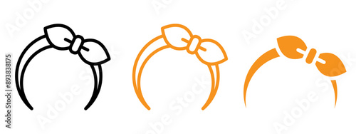 hairband icon flat editable icon mark set. 