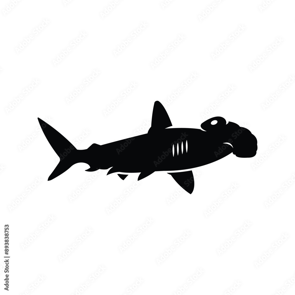 Hammer shark logo icon vector Hammer shark logo icon vector