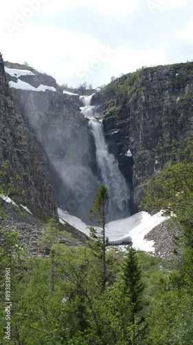waterfall in the mountains