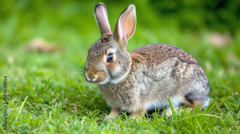 Cottontail bunny rabbit sitting in a grassy area Cottontail bunny rabbit sitting in a grassy area
