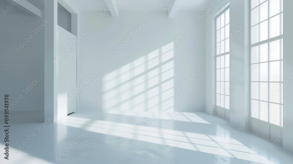 The light falling from the window in an empty room. AI generation. The light falling from the window in an empty room. AI generation.