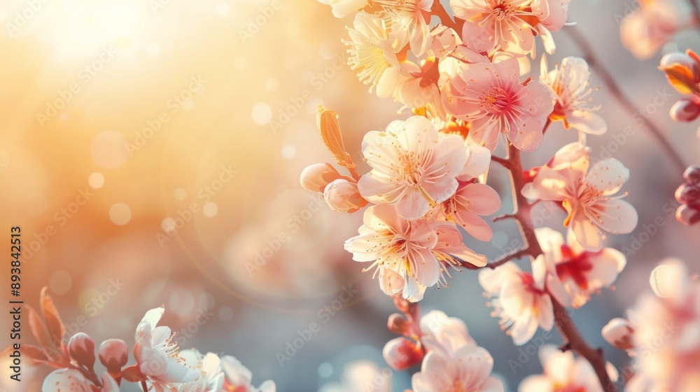 Blooming Pink Flowers Under Golden Sunlight