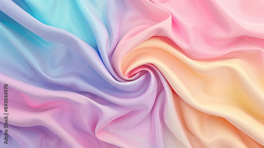 Obraz premium Colorful 3D fabric twists with gradient hues, forming a dynamic background