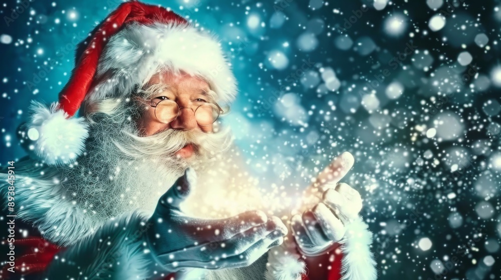 Santa Claus with magic gift in his hands Santa Claus with magic gift in his hands