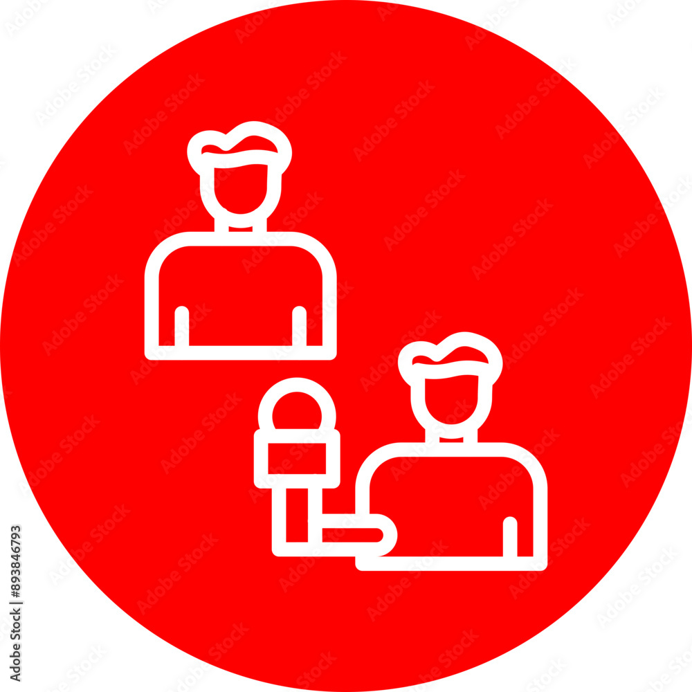 Interview Vector Line White Circle Red Interview Vector Line White Circle Red