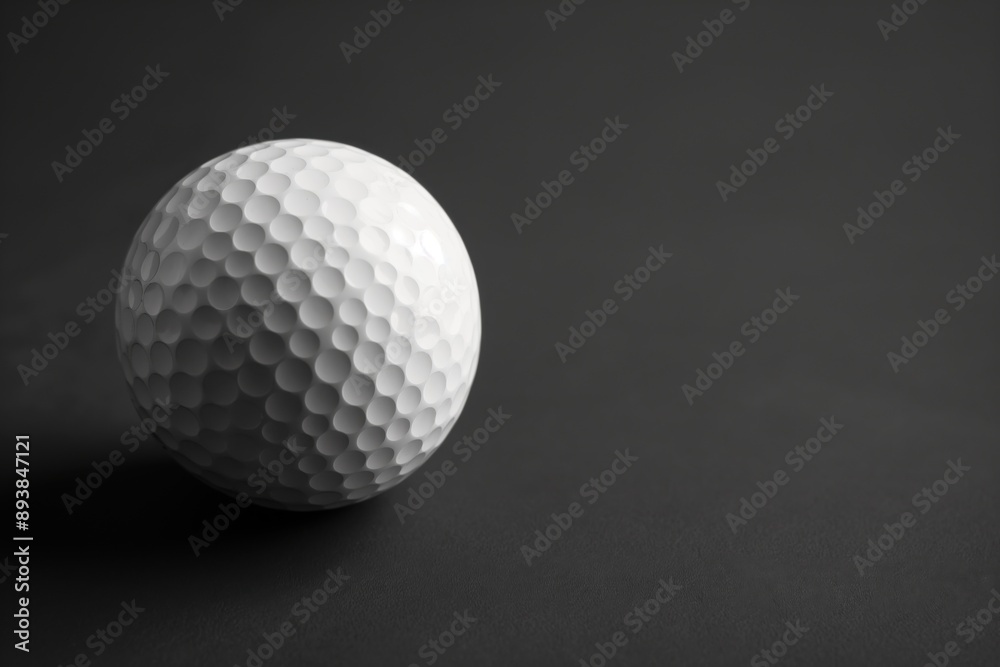 A studio close-up photo white golf ball against a black background with shadows and soft highlights. Space for copy. Golf and leisure concept. A studio close-up photo white golf ball against a black background with shadows and soft highlights. Space for copy. Golf and leisure concept.
