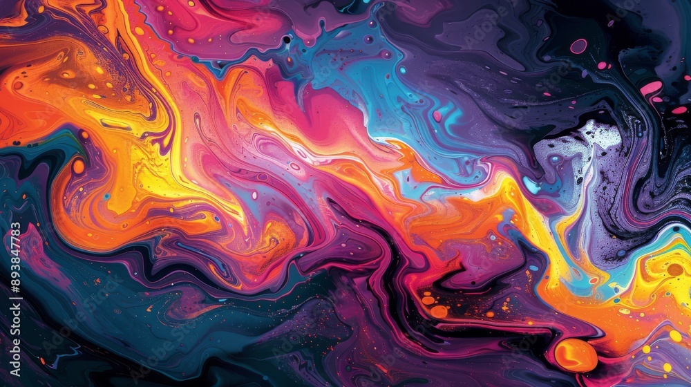 Abstract Swirls of Vivid Colors Blend and Intertwine Creating a Dynamic and Energetic Visual Landscape Abstract Swirls of Vivid Colors Blend and Intertwine Creating a Dynamic and Energetic Visual Landscape