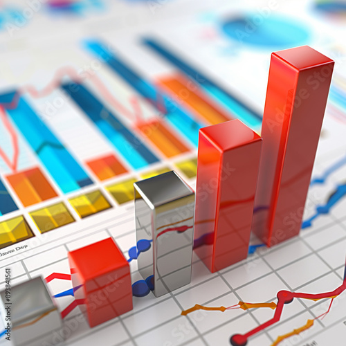Business statistics, showing a high, various usage, bar-chart
