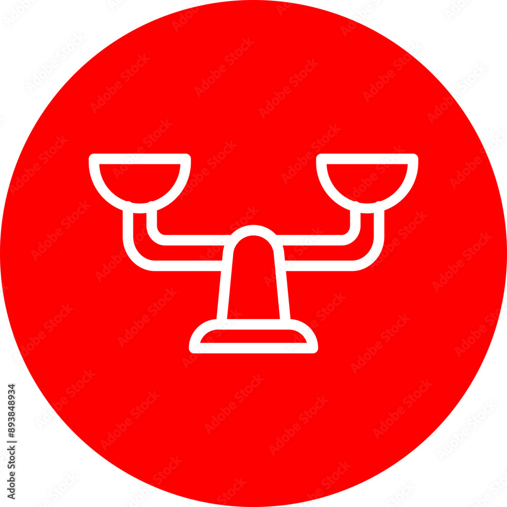 Balance Vector Line White Circle Red Balance Vector Line White Circle Red