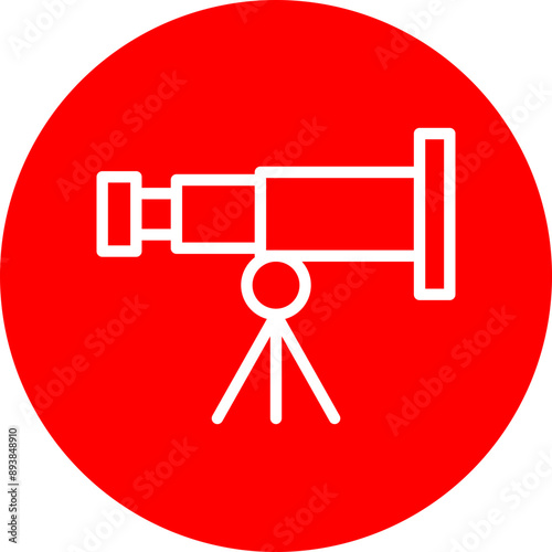 Astrophysics Vector Line White Circle Red