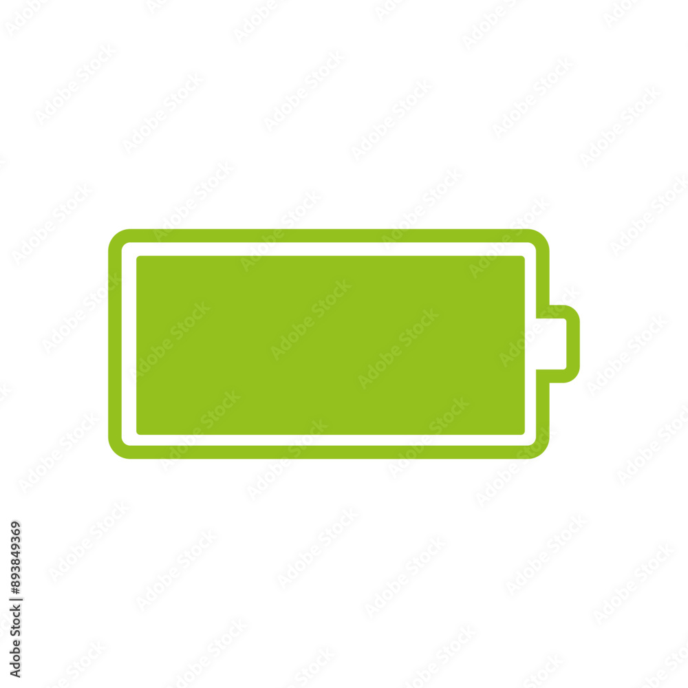 Full battery icon. Green energy symbol. Power level indicator. Vector illustration. Full battery icon. Green energy symbol. Power level indicator. Vector illustration.