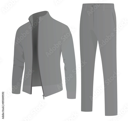 Grey jacket and pants. vector illustration